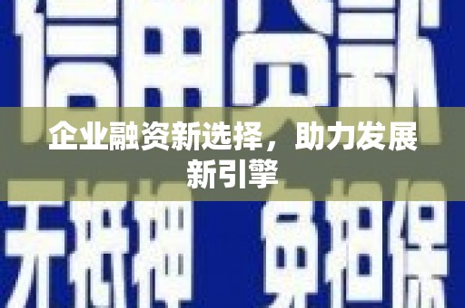泰州企业融资新选择，助力发展新引擎