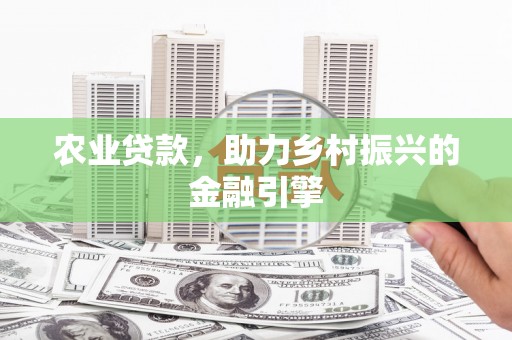 泰州农业贷款，助力乡村振兴的金融引擎