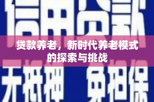 泰州贷款养老，新时代养老模式的探索与挑战