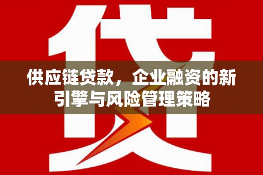 泰州供应链贷款，企业融资的新引擎与风险管理策略