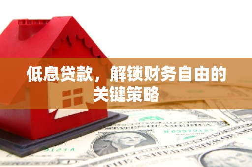 泰州低息贷款，解锁财务自由的关键策略