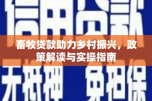 泰州畜牧贷款助力乡村振兴，政策解读与实操指南